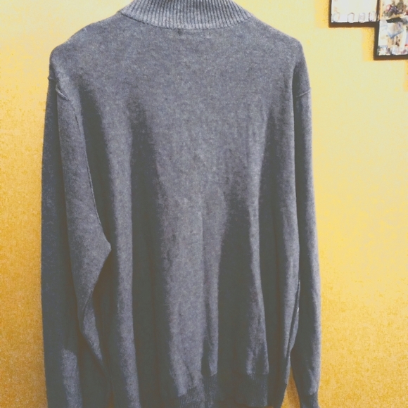 ALEX STEVENS GEOMETRIC PATTERNED SWEATER ZIPPER AT NECK GRAY/BLACK XL - Picture 3 of 6